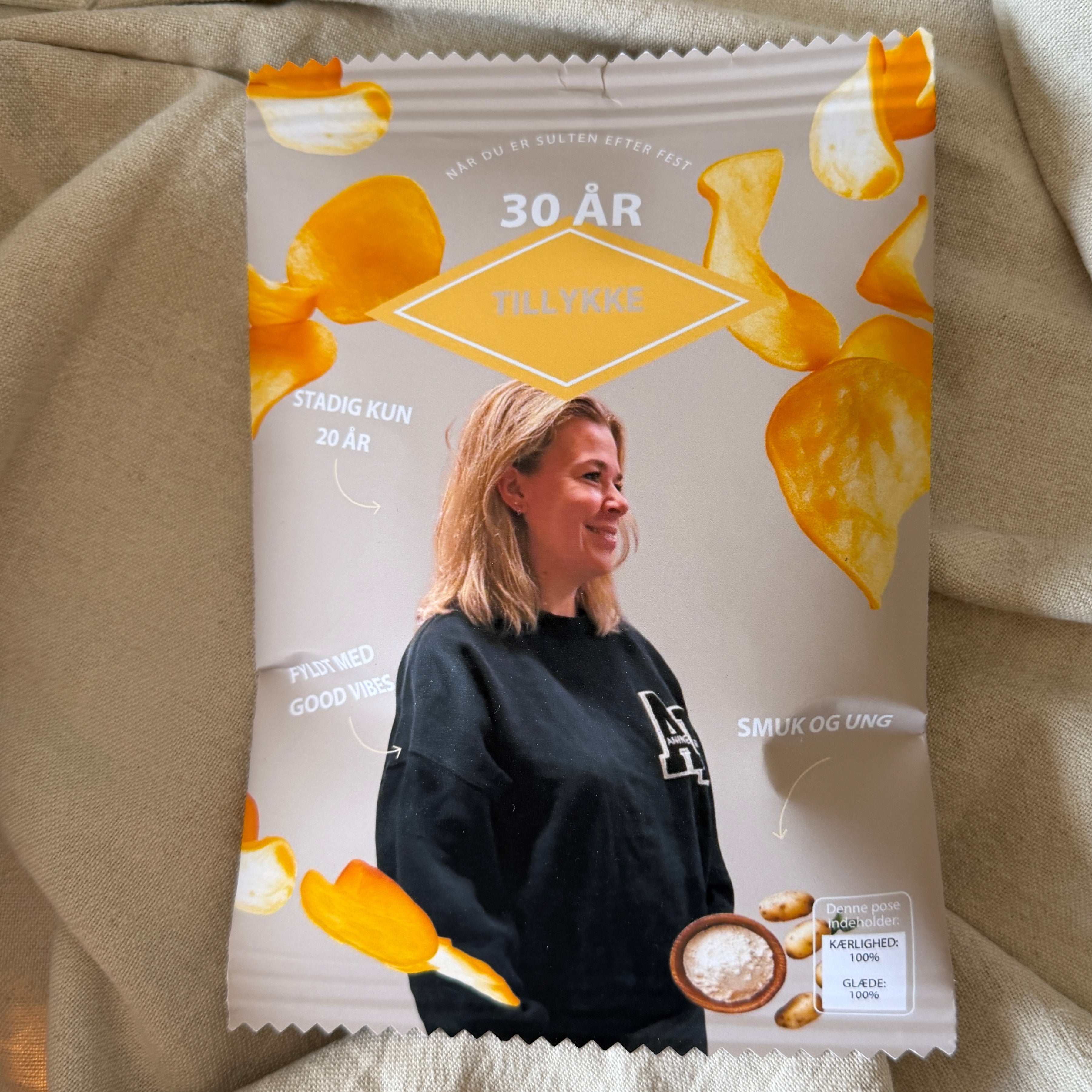 Personalized Chips Bag Beige - 1 pc.