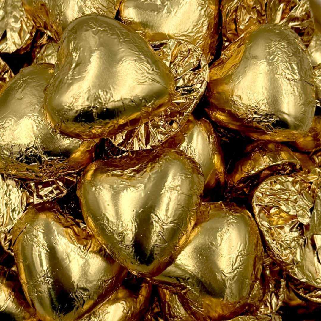 Guld Hjerter - 120 stk.