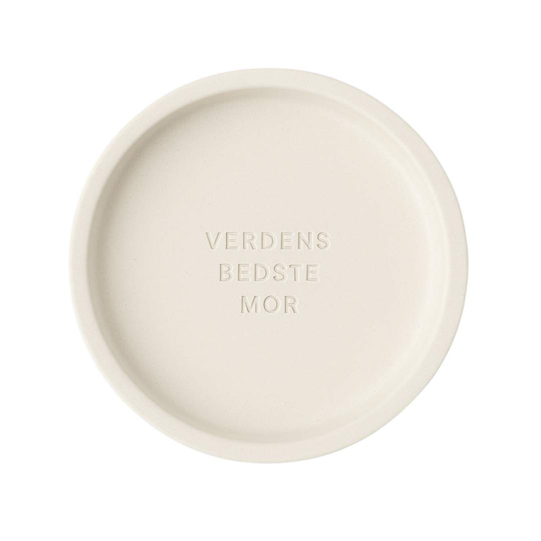 Skål Med Tekst Hvid - 1 stk.