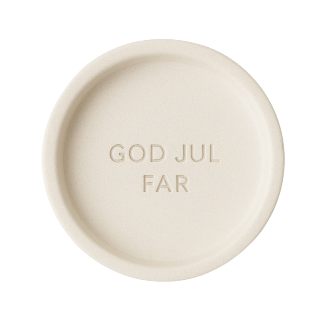 Skål Med Tekst Hvid - 1 stk.