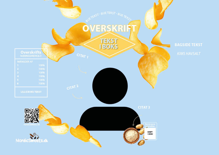 Personlig Chips Pose Lyseblå - 1 stk.