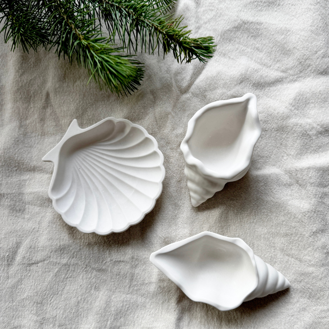 Håndstøbte Muslingeskåle – 3 stk.