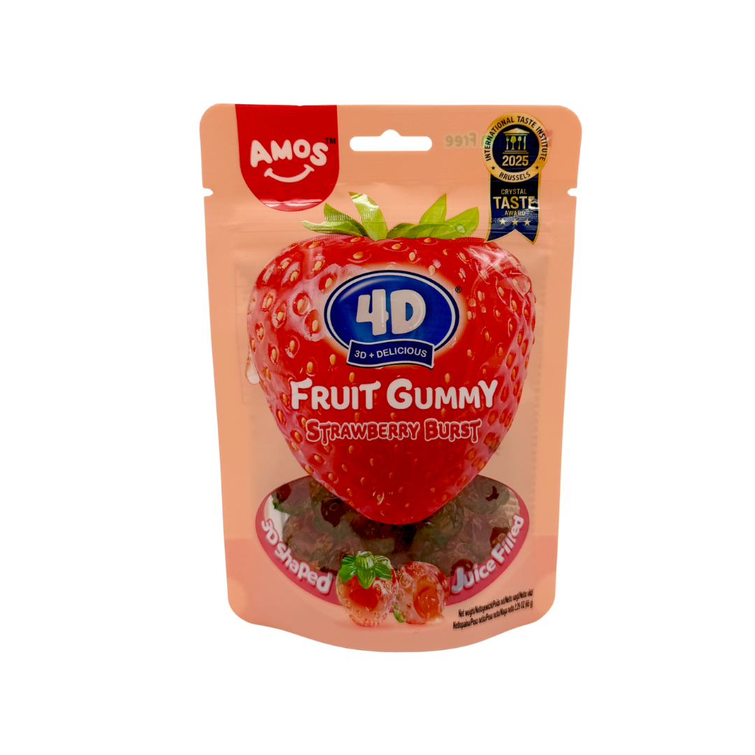 Amos 4D Strawberry – 65 g.