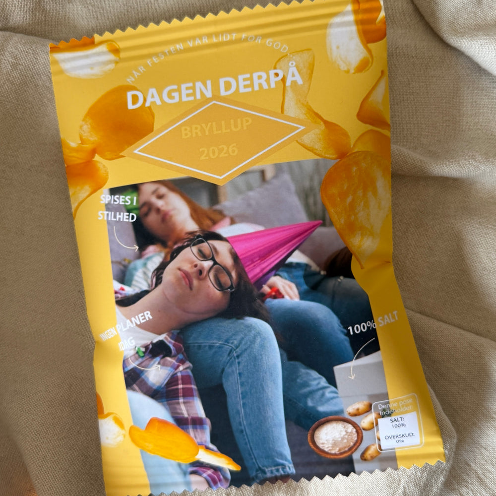 Personlig Chips Pose Gul - 1 stk.