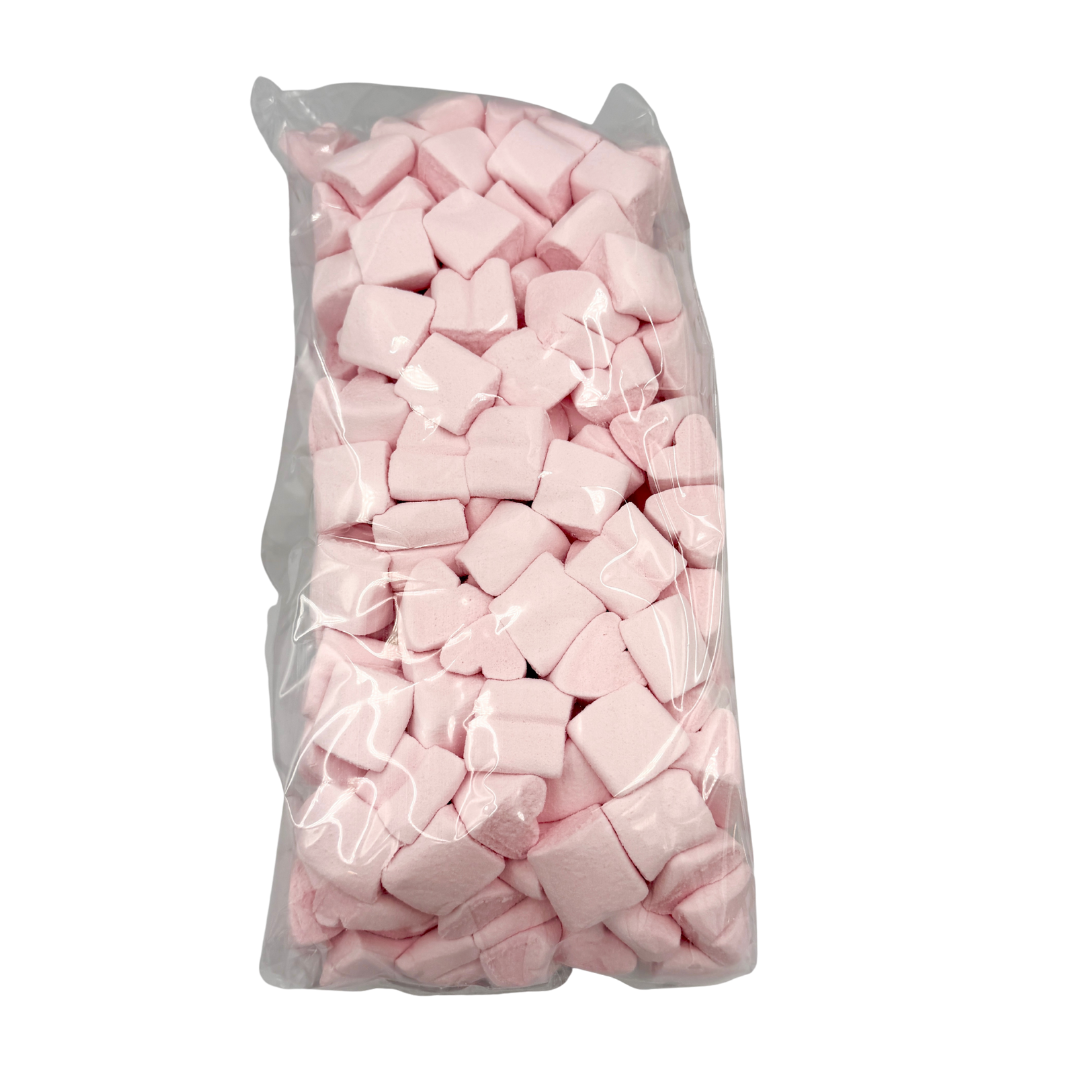 Lyserøde Skumhjerter - 1 kg.