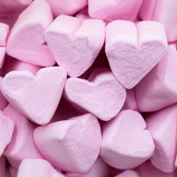 Lyserøde Skumhjerter - 1 kg.