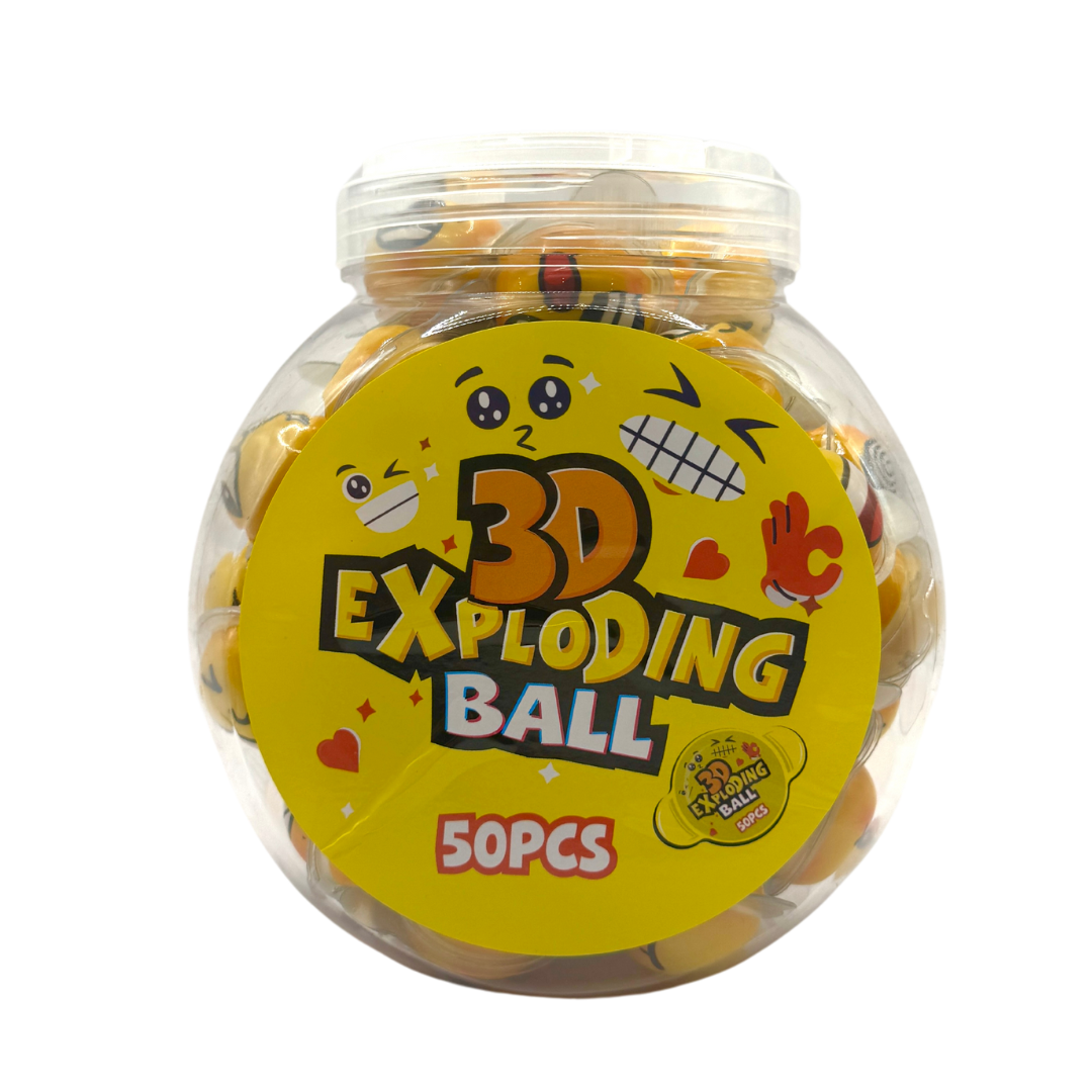3D Exploding Balls Smiley - 50 stk.